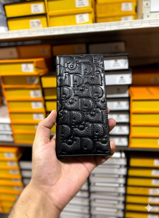 DIOR Bifold Black Long Leather Wallet